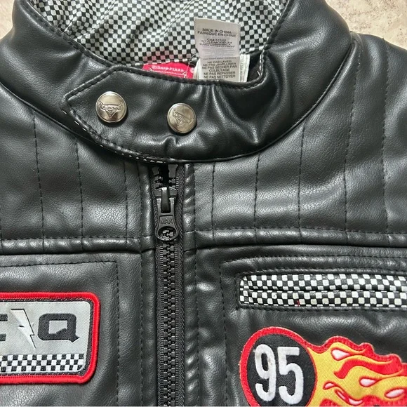 Disney Pixar Fake Leather Cars Racing Jacket for Kids Lightly Insulated - Picture 5 of 10